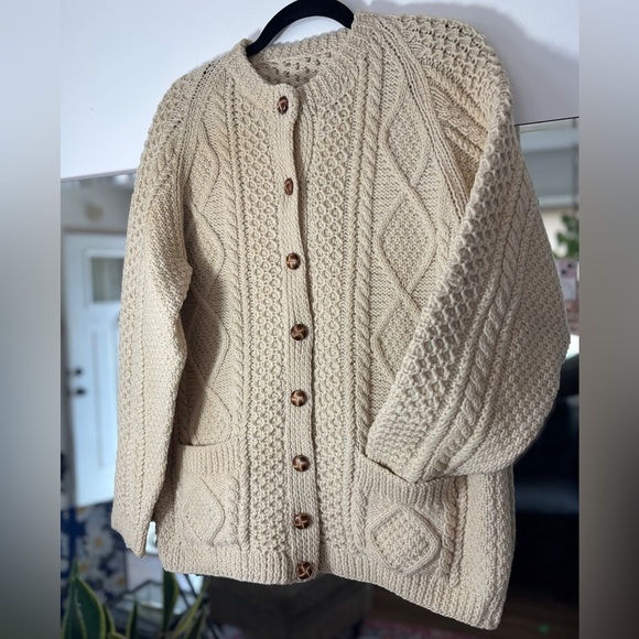 vintage fisherman hand knit sweater（VINTAGE Beautiful Hand